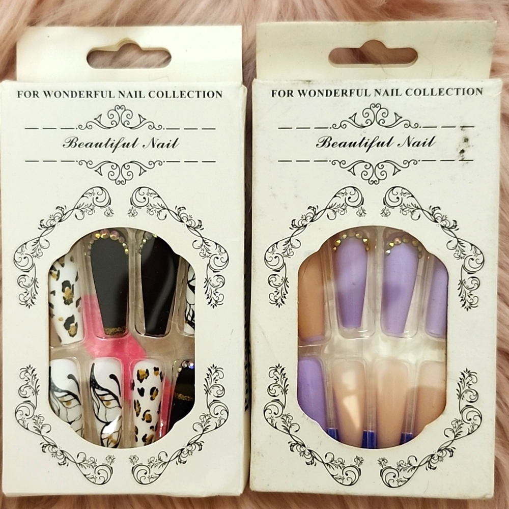 SALE!! Brand New 2CT BUNDLE Beautiful Nail False Nails-XL